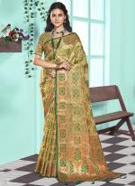 Organza Yellow Traditional Wear Weaving Saree